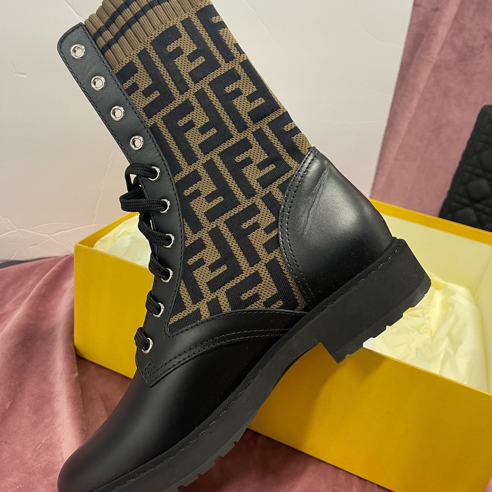 Fendi Black and Brown Women's Boots
